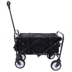 Kumasinova Collapsible Foldable Wagon Cart with Strapping System,Beach Wagon Heavy Duty Utility Wagon Grocery Cart for Camping,Garden,225lbs - 1 of 4