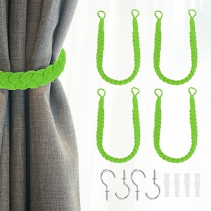 Unique Bargains Cotton Hand-Woven Decorative Metal Hook Curtain Drapes Holdbacks 23.6" - 1 of 4