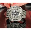 Barbara Wedding Ring Set for Women Halo 3pc Engagement Matching Bands Ginger Lyne Collection - 2 of 4