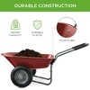 Best Choice Products Dual-Wheel Home Wheelbarrow Yard Garden Cart for Lawn, Construction - 3 of 4