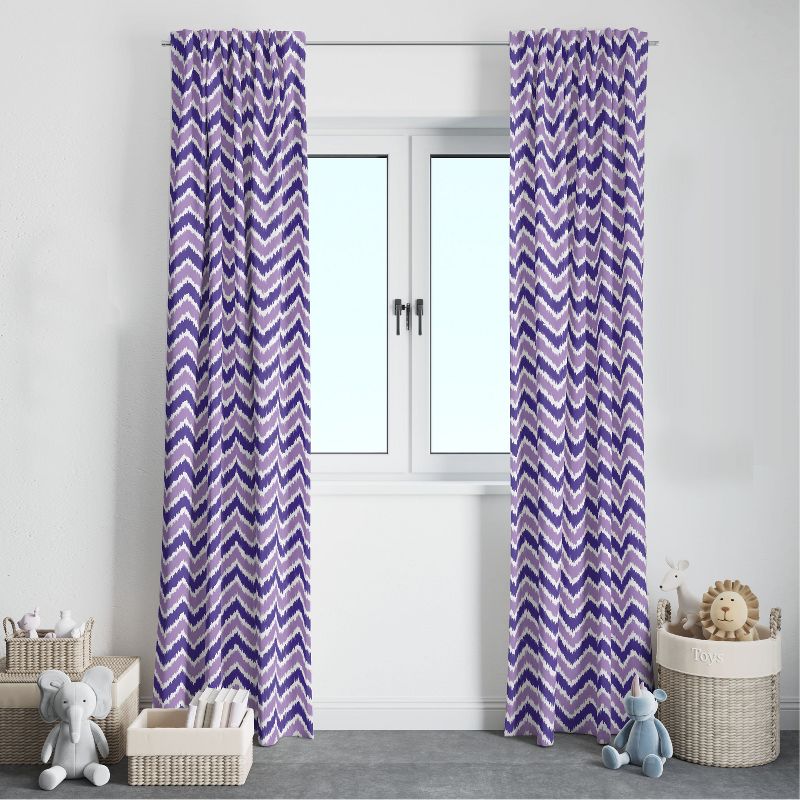 Bacati - Mix N Match Lilac/Purple Chevron Curtain Panel, 3 of 5