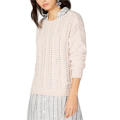 I.N.C International Concepts Womens Chenille Pullover Sweater, Pink, Medium
