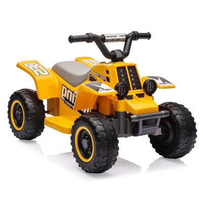 6V Battery Powered Kids Ride-On 4-Wheeler ATV with Music,LED Headlights,Rubber Handles¨CToddler Electric Quad for Age 1-6