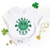 S.W.Smiley Feelin Lucky Checkered Smiley Face  - Women's Short Sleeve Graphic T-Shirt - 3 of 4