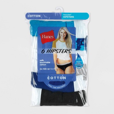 Hanes Women's Cotton 6pk PP41AS Hipster briefs - Colors May Vary