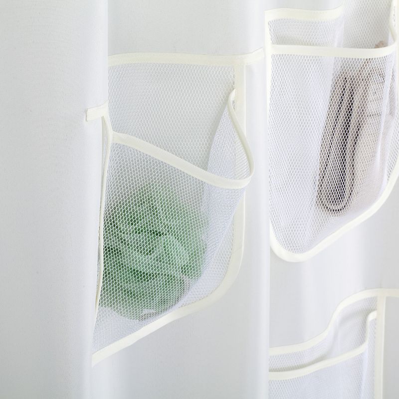 GoodGram Fabric Shower Curtain Liners With Mesh Pockets, 2 of 15