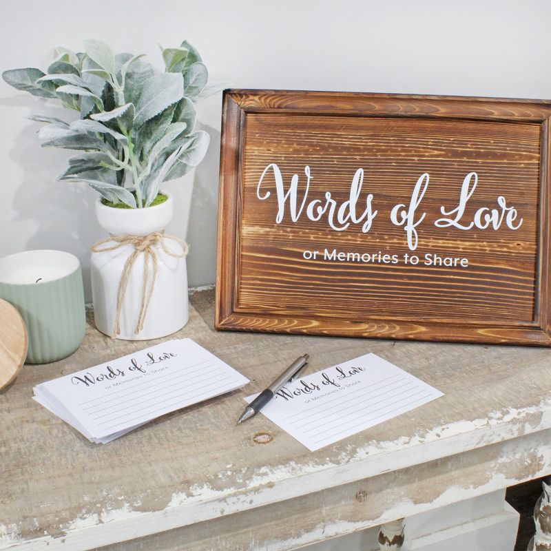 Darware Wedding Guest Book Alternative Sign w/ Note Cards; Wood Words of Love for Receptions, Showers, Bereavement and Graduation, 2 of 9
