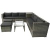 Isabel 8-Piece All-Weather Rattan Patio Sectional Sofa Set with One Storage Box Under Seat, Outdoor Furniture - Maison Boucle - 3 of 4