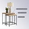 Alaterre Furniture Set of 2 Nesting Side Tables, Oak - 3 of 4