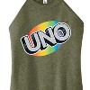 Women's UNO Rainbow Graphic High Neck Tank - Heather Military Green - X-Large - 2 of 4