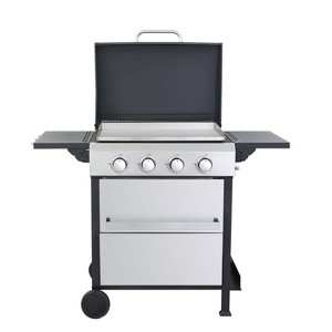 BestParts 4 Burner Propane Grill Outdoor Griddle 49200 BTU Enameled Grill Frame Foldable Side Table for Patio Cooking Stainless Steel - 1 of 4