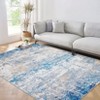 Abstract Machine Washable Rug with Rubber Backing for Living Room Stain Resistant Accent Rug Low Pile Ultra Soft Non Slip Rug - 3 of 4