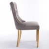 GDFStudio Haley Contemporary Velvet Tufted Upholstered Dining Chair with Nailhead Trim (Set of 2) - 3 of 4
