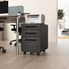 INFURNIC Decorative Storage Cabinet Mobile File Cabinet with Lock for Office or Home Use, Black, 21"*18"*24" - 2 of 4