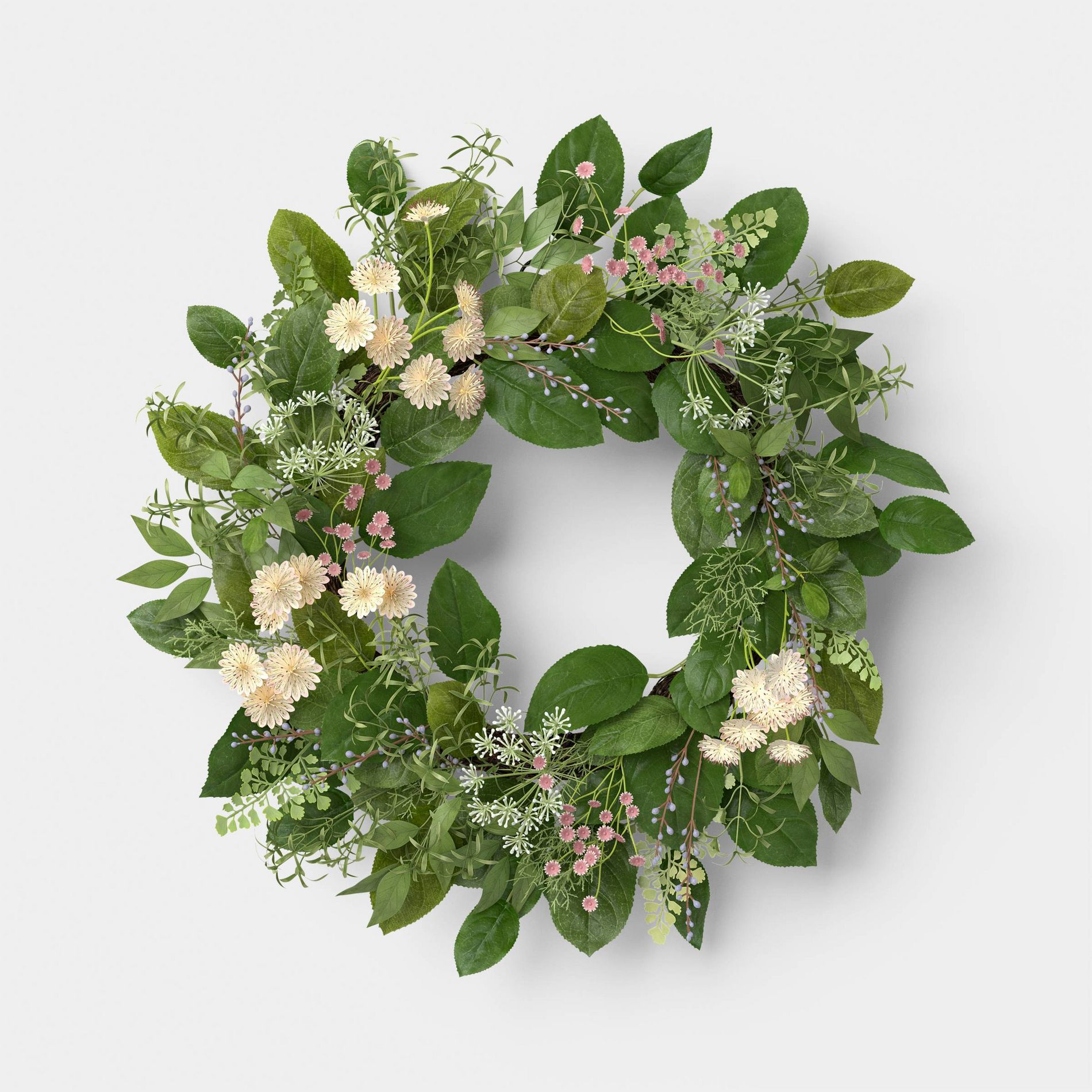 26" Wildslower Outdoor Patio Artificial Wreath  - Threshold™ designed with Studio McGee