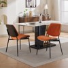 NicBex Set of 2 Mid-Century Upholstered Dining Chairs PU Leather Armless Accent Side Chairs with Metal Legs - 4 of 4