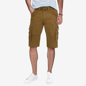 X RAY Men's Belted 12.5" Inseam Knee Length Cargo Shorts (plus size shorts in available) - 1 of 4