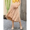 Garvee Maternity Dress Women's High Waist Floral Print Pleated Maxi Skirt Casual Flowy Swing A Line Long Skirts - 3 of 4
