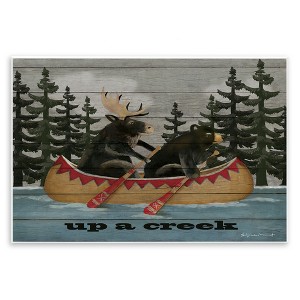 Stupell Industries Up A Creek Woodland Cabin Canoe Wall Plaque Art - 1 of 4