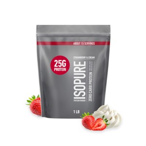 Isopure Zero Carb Protein Powder - Strawberry & Cream - 1lb - 1 of 4