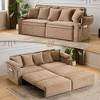 82.7"W 3-in-1 Convertible Sofa Bed with USB Charging, Storage & Cup Holders, Corduroy Sofa Couch Chaise Lounge - ModernLuxe - 2 of 4