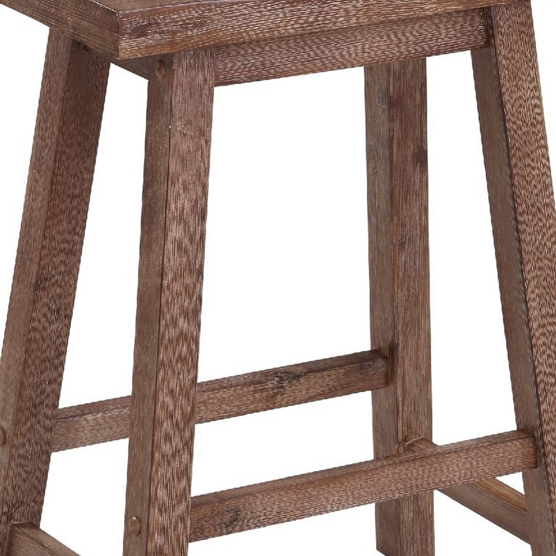 Wooden Frame Saddle Seat Counter Height Stool Brown - Benzara, 6 of 12