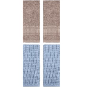 REGALWOVEN 4 Pcs Cotton Soft Absorbent Waffle Hand Towel for Bathroom - 1 of 4