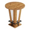 Resenkos Wooden Round Bar Table, High Top Pub Dining Set, Ideal for Home Bar, Kitchen, Living Room, Brown - 3 of 4
