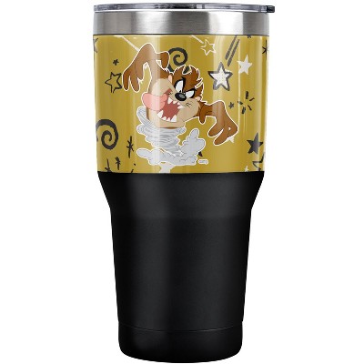Looney Tunes Taz Star Pattern Steel Tumbler 30oz Coffee Travel Mug