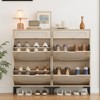 Shoe Cabinet, Rattan Shoe Storagewith 2 Flip Drawer and 1 Pull-Out rawer, Heavy Duty Metal Leg, Adjustment Shelf, For Front Door Entrance, Black - 2 of 4