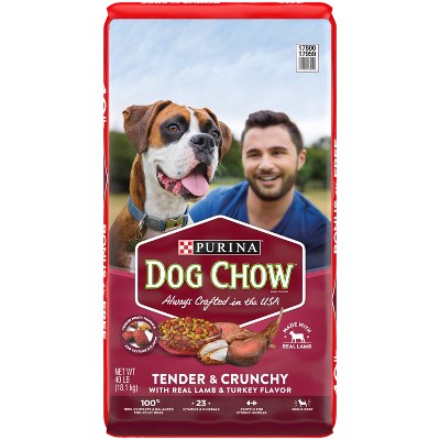 Purina Dog Chow Tender & Crunchy with Real Lamb & Turkey Adult Complete & Balanced Dry Dog Food - 40lbs