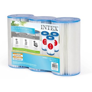 Intex 29003E Type A or C Filter Cartridge for Pools, Three Pack, 3-Pack ...