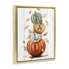 Stupell Industries Falling Leaves & Pumpkin Stack Black Framed Floater Canvas Wall Art - 3 of 4