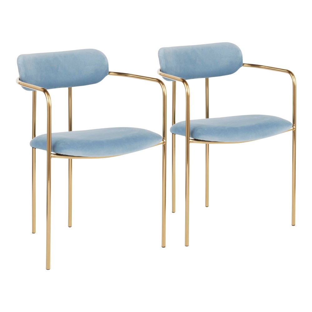 Photos - Chair Set of 2 Demi Contemporary  Light Blue - LumiSource