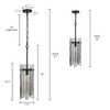 LNC Echonalyri 1-Light 7.9" Luxury and Glam Mini Kitchen Island Penant Lights, Black with Smoked Textured Glass Shades - 3 of 4