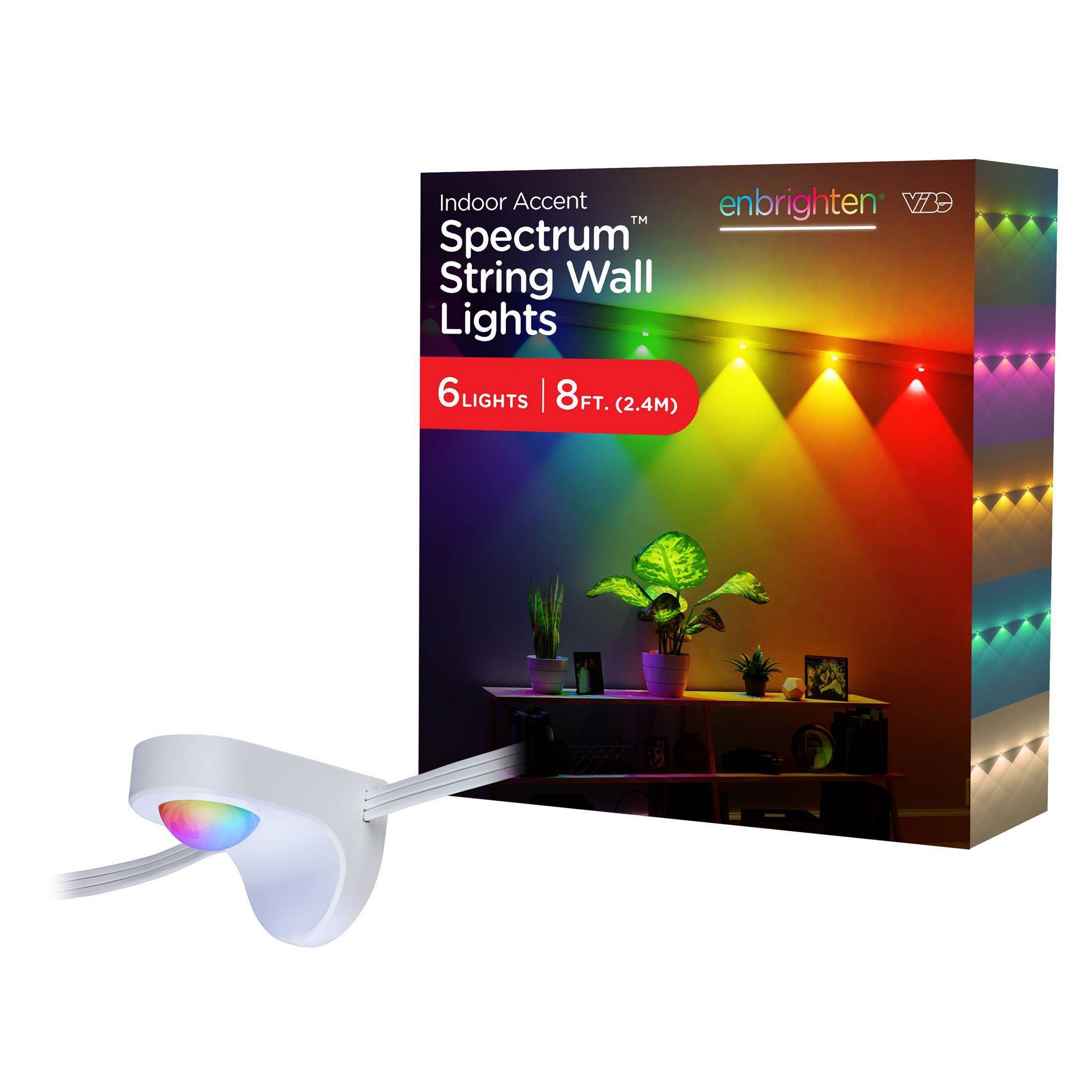 Enbrighten Spectrum 8' Indoor LED Accent Wall Lights - Remote Control RGBWIC