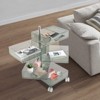 YIYIBYUS 360° Rotating Bedside Storage Cabinet 5 Tiers End Table with Wheels, Green - 3 of 4