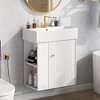 21.6 Inch Modern Floating Bathroom Vanity With Ceramic Basin, Storage Space Modern Wooden Bathroom Vanity - 3 of 4