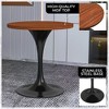 LeisureMod Verve 27" Round Dining Table - MDF Wood Top with Modern Black Pedestal Base Accent Side Table for Kitchen and Home - 3 of 4