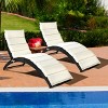Tangkula 2PCS Foldable Rattan Wicker Chaise Lounge Chair w/ Cushion Patio Outdoor - 4 of 4
