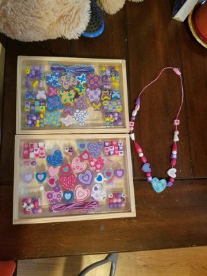 Melissa & Doug Sweet Hearts And Butterfly Friends Bead Set Of 2 - 250+  Wooden Beads : Target