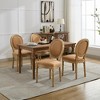 Lyngins French Style Dining Chairs (Set of 2), Linen Upholstered Armless Chair with Rattan Backrest, Solid Wood Kitchen Chairs & Living Room Chair - 2 of 4