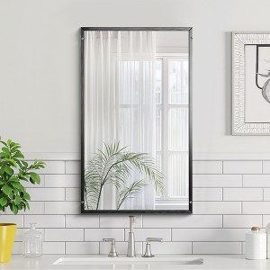 MAYEERTY Aluminum Alloy Minimlist Modern High Definition Dressing Mirror Silver for Bedroom Entryway - 1 of 3