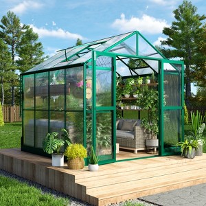 AMERLIFE Polycarbonate Greenhouse, Aluminum Frame with Vents, Rain Gutter - 1 of 4