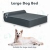 Costway Memory Foam Orthopedic Dog Bed for Large Dogs w/ Headrest & Washable Cover Grey - 3 of 4