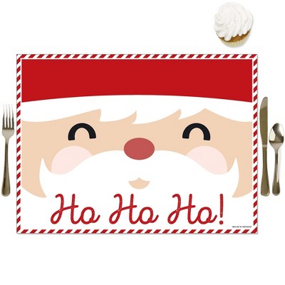 Big Dot of Happiness Jolly Santa Claus - Party Table Decorations - Christmas Party Placemats - Set of 16