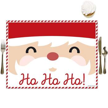 Big Dot of Happiness Jolly Santa Claus - Party Table Decorations - Christmas Party Placemats - Set of 16