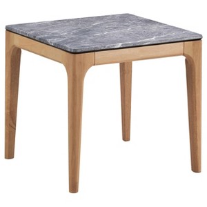 Coaster Home Furnishings Polaris Rectangular End Table with Marble-Like Top Teramo and Light Oak - 1 of 4