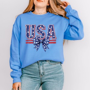 Simply Sage Market Coquette USA Bow Sweatshirt - 1 of 4