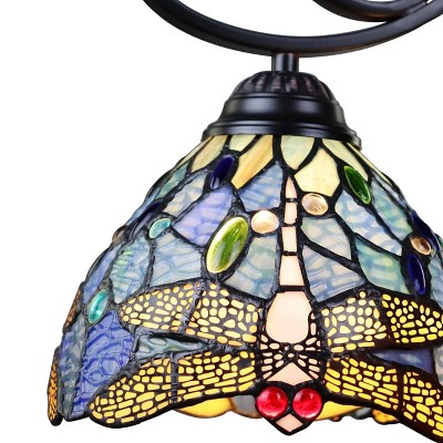 Sunniva Dragonfly Tiffany-Style Dark Bronze 5-Light Chandelier